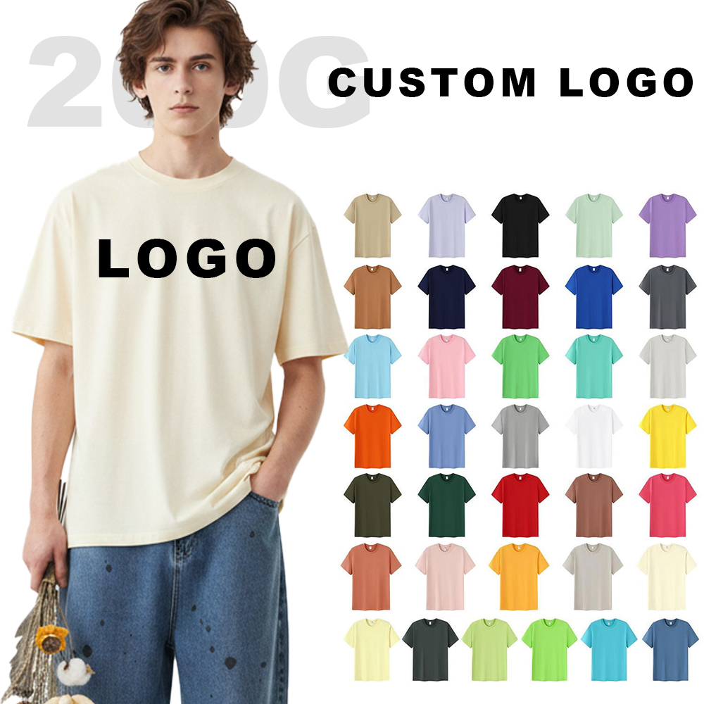 36 colors, 200g pure cotton round neck T-shirts, customizable advertising shirts, work uniforms, short-sleeved cultural shirts, class uniforms, logo printing, embroidery.