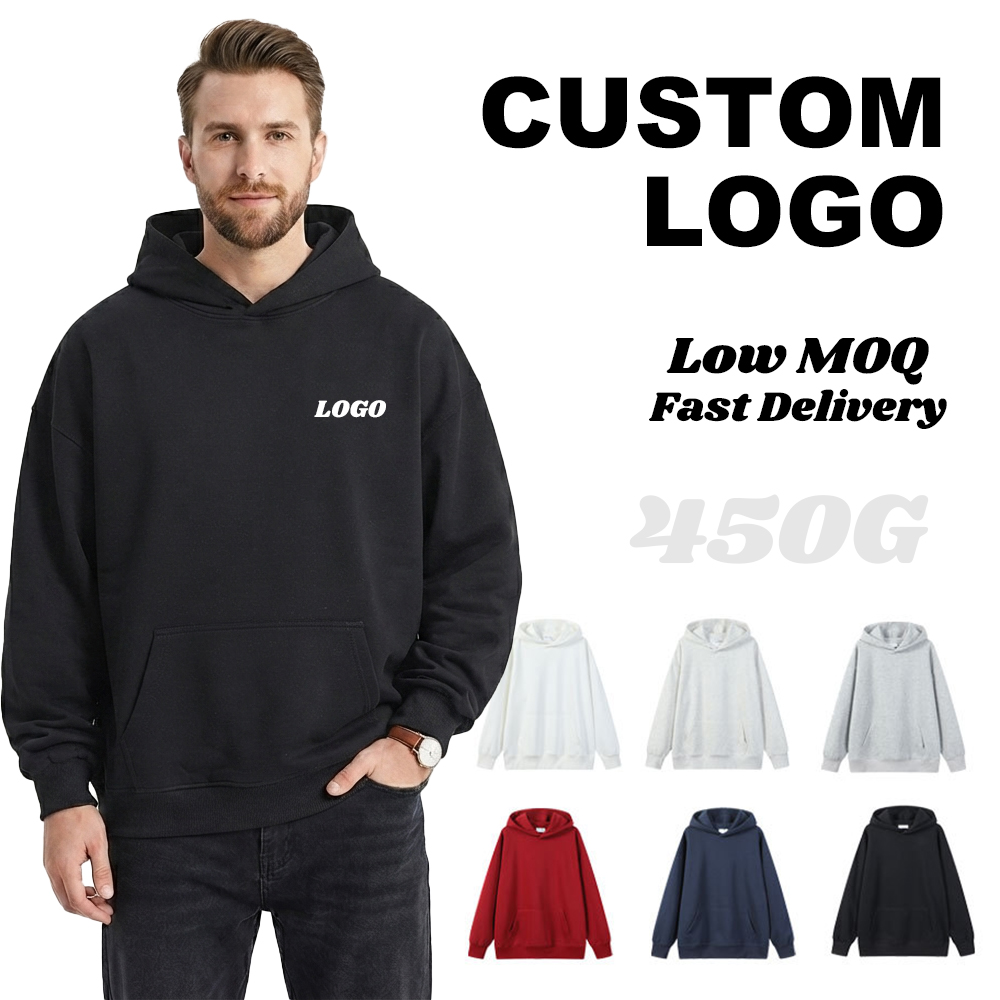450G Silver Fox Fleece Thickened Hooded Sweatshirt, New Autumn/Winter Style, Unisex American Style Fleece-lined Hooded Sweatshirt