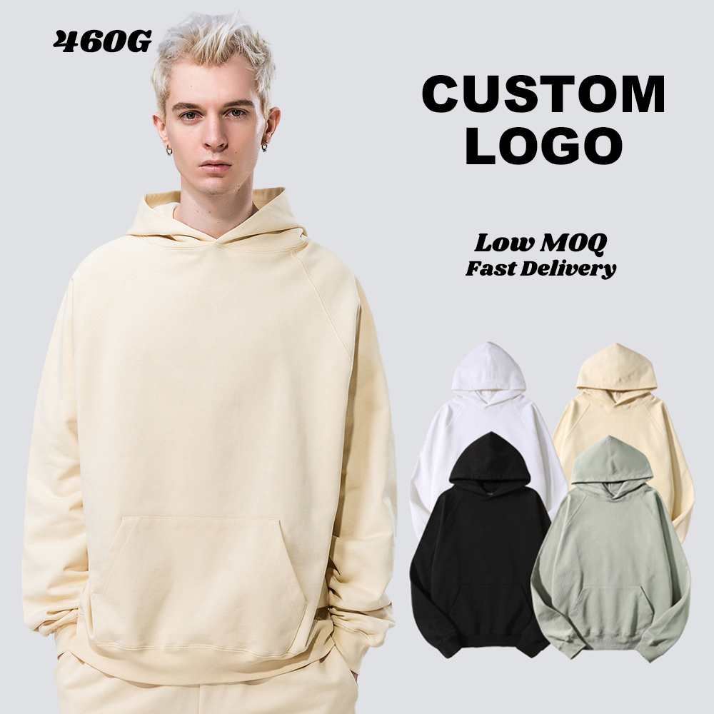 Retro-style versatile top for spring and autumn, 460g European size heavyweight hooded sweatshirt, black class uniform, couple outfit.